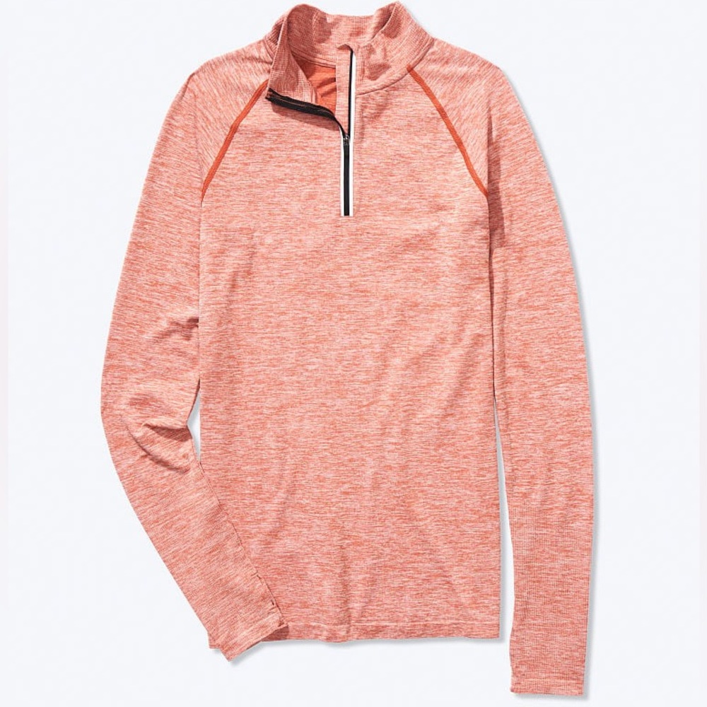 Victoria’s Secret PINK Seamless Workout Quarter Zip Chestnut Spice XL NEW